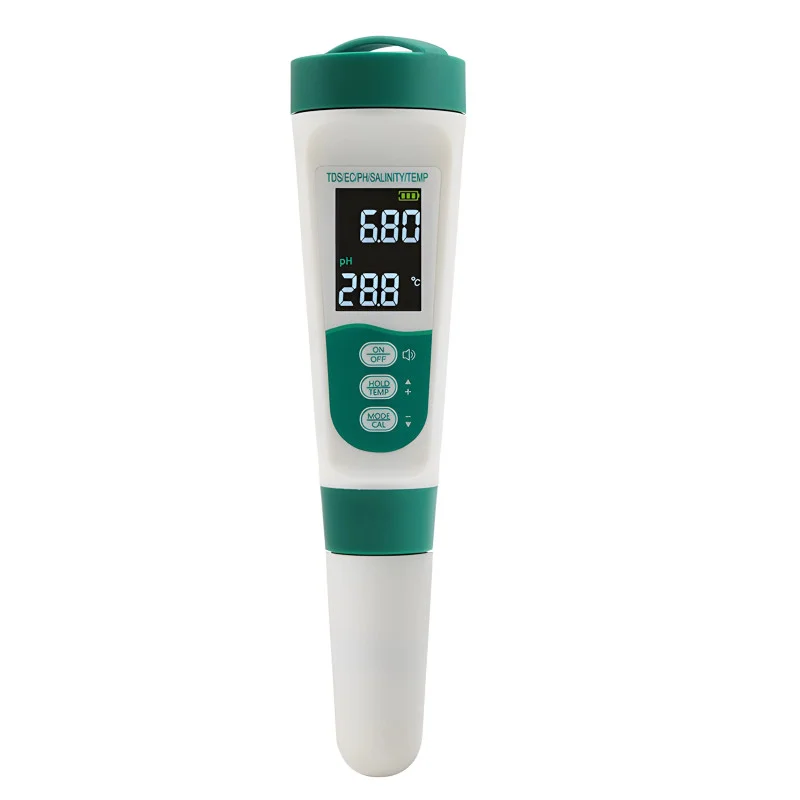 Testeur d'Eau Numérique 5-en-1 Rechargeable – pH, TDS, EC, Salinité & Température Maroc